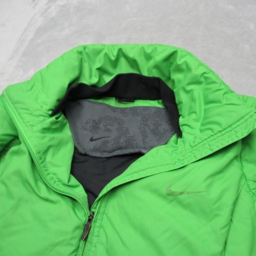 Nike Down Jacket Youth Large 12-14 Green Swoosh Zip Pockets Ripstop Full Zip - Picture 14 of 16